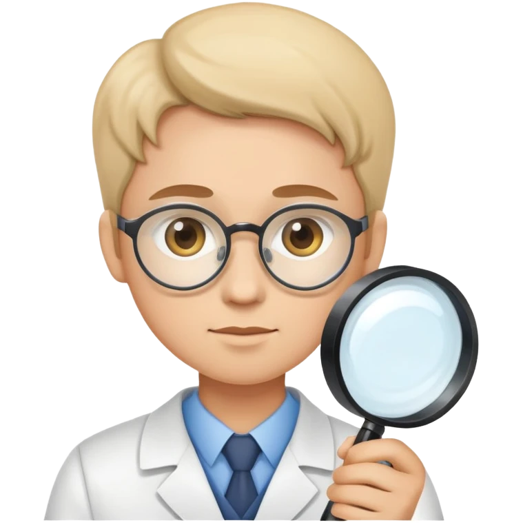 researcher with magnifying glass examining documents emoji