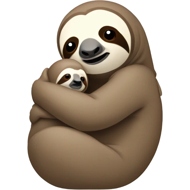 Sloth holding a human baby emoji