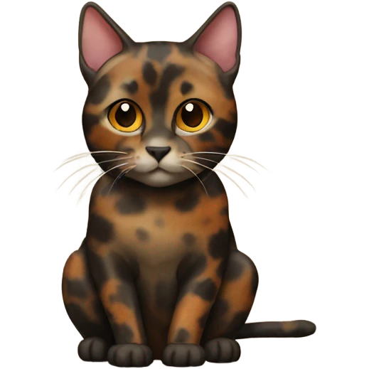 A tortoiseshell colored cat emoji