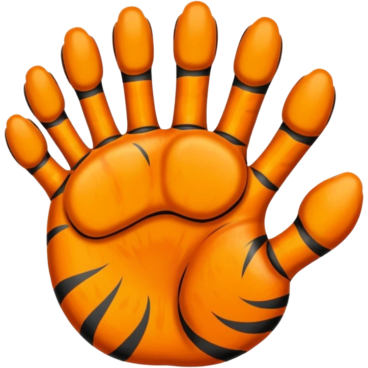 tiger paw five finger  emoji