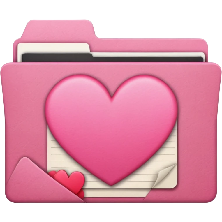 file folder pink with heart emoji