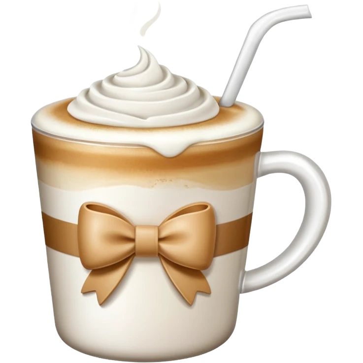 Ein  Latte einer Schleife oben drauf emoji