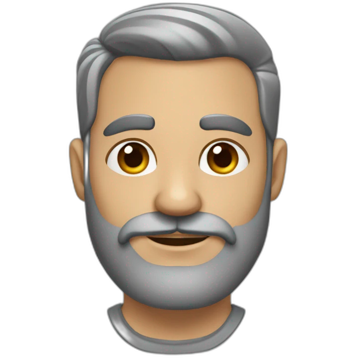 hombre pelo gris con barba de candado y paleta de pintor emoji