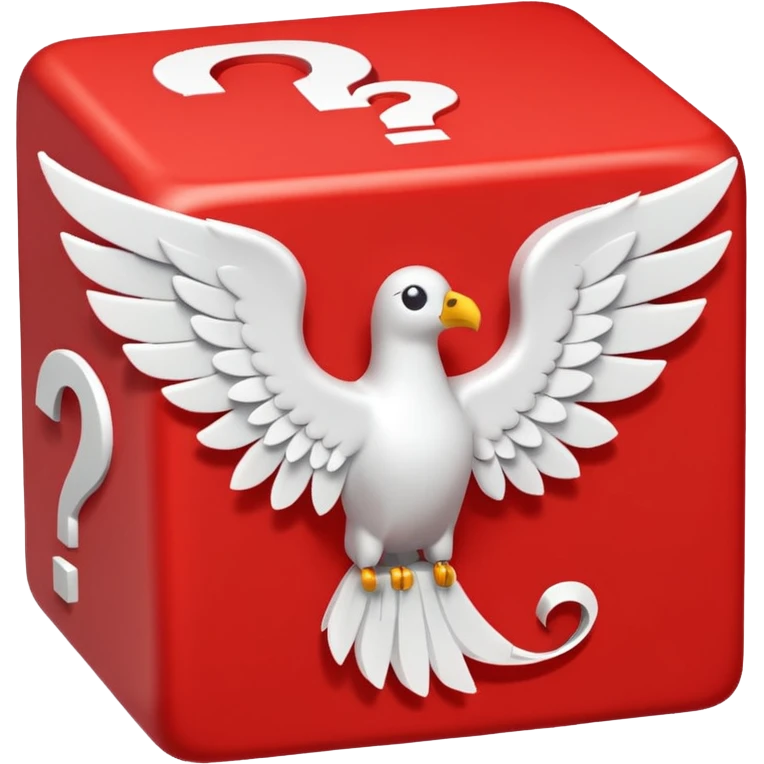 red being the block itself while the white parts are the question marks which are used in all of the lucky blocks, corners, and face. It has 2 white wings on each side emoji
