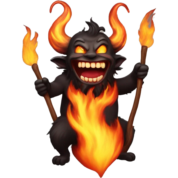 Krampus in flammen emoji