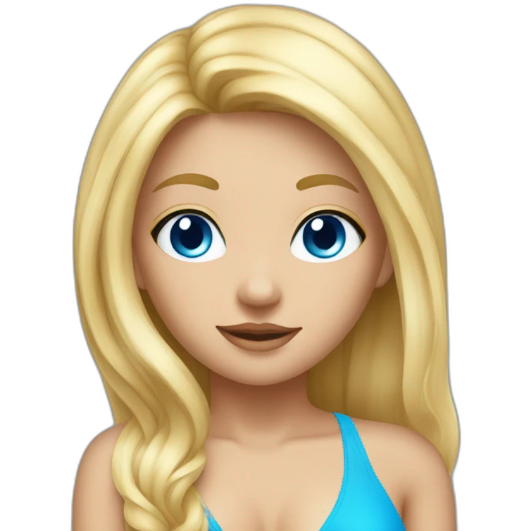Blonde girl blue eyes wearing bikini emoji