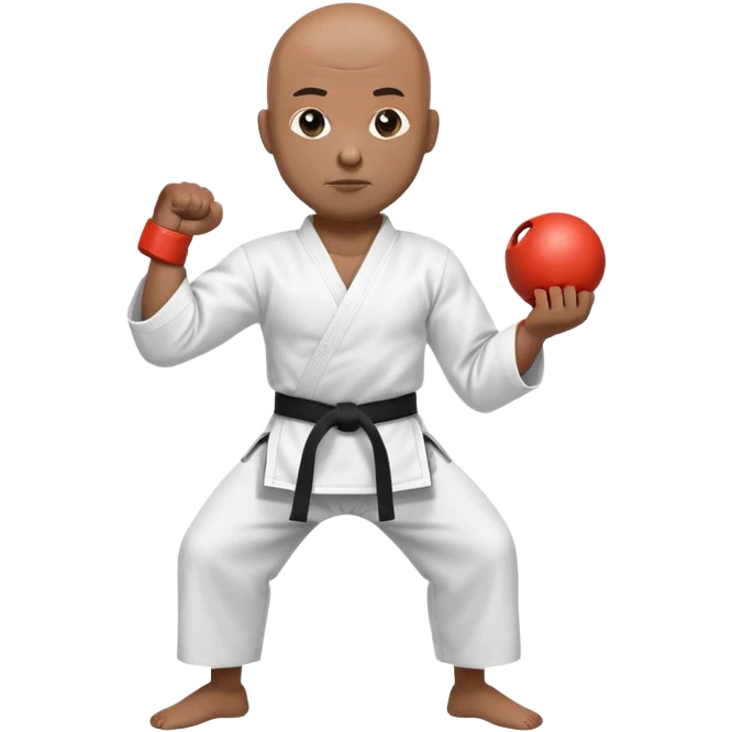 Bald black karate kettlebell  emoji