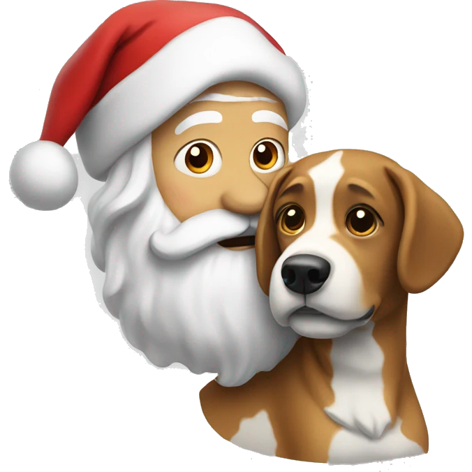 santa with a dog emoji