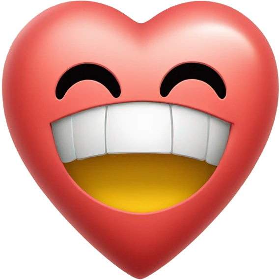 Heart shape with a friendly smiley face on it  emoji