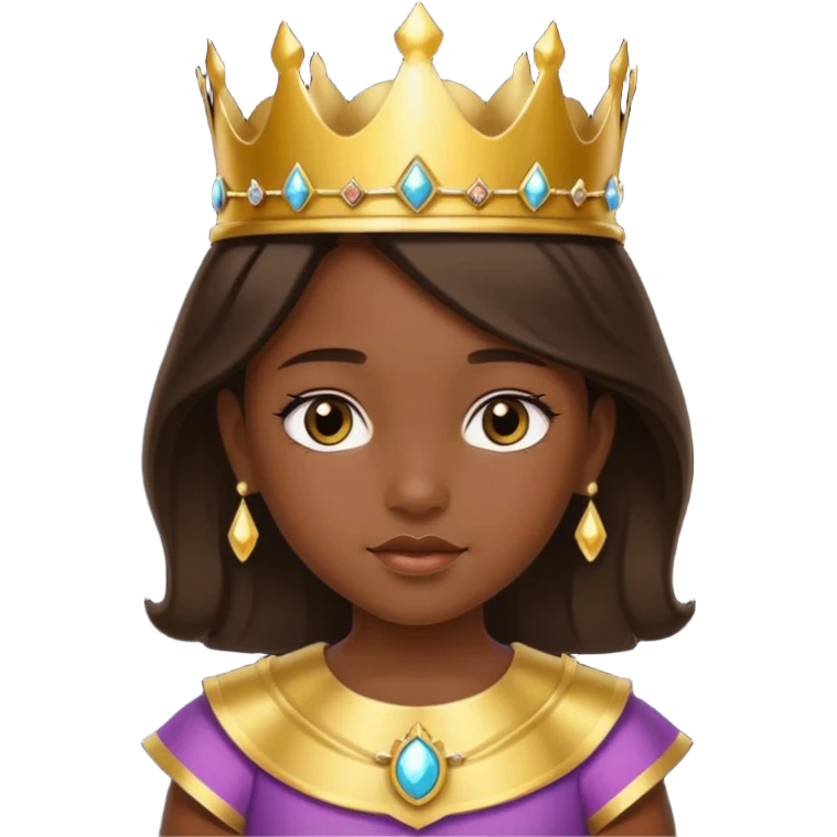 royal girl chid with dark skin emoji