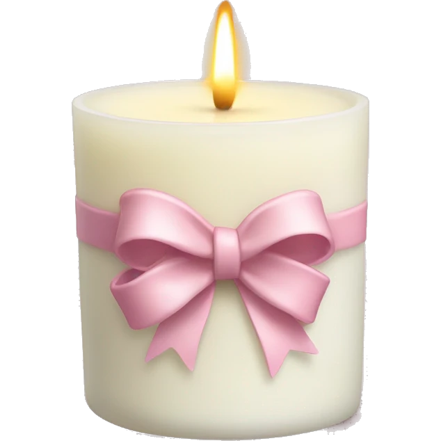 vanilla scented candle with light pink bow emoji