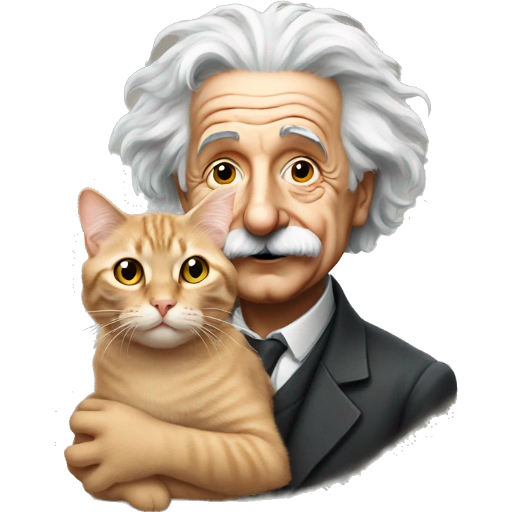 albert einstein with cat emoji