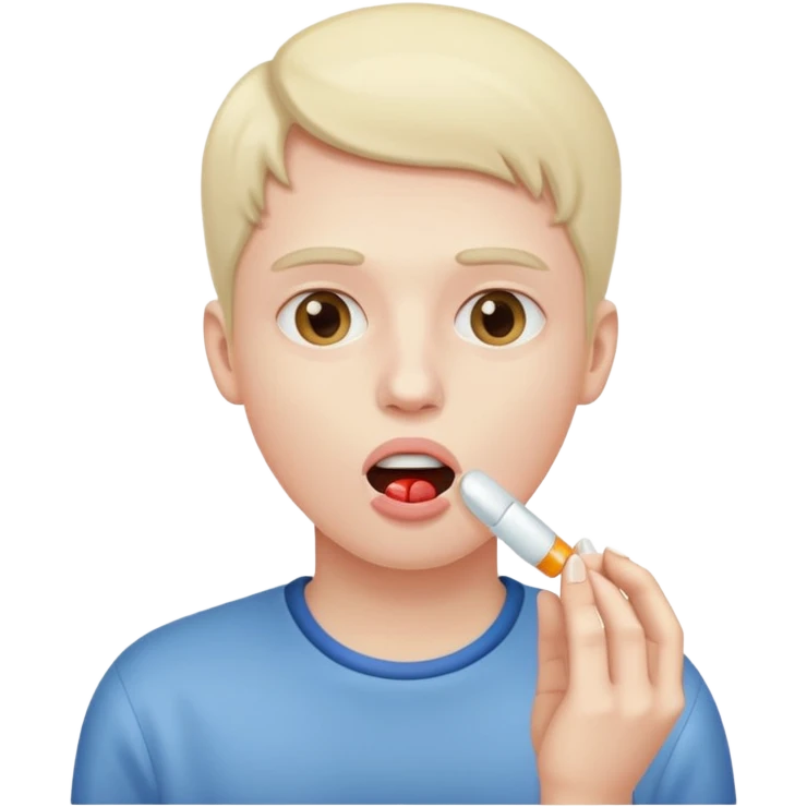 Joven tomando pastilla emoji