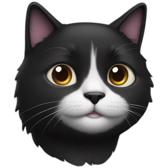 black-cat-white-small-mustache-face emoji