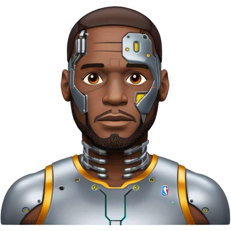 Lebron James as a half robot/cyborg AI  emoji