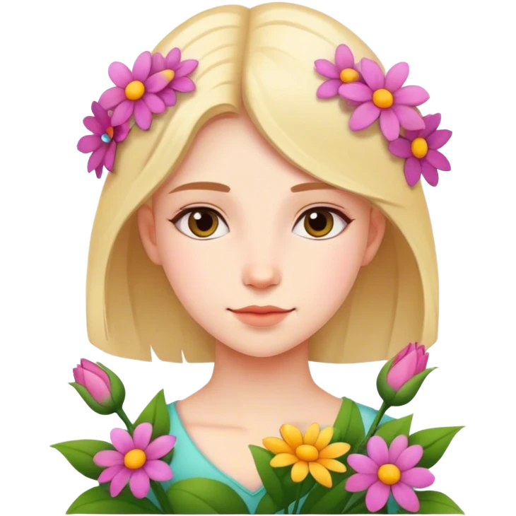 Girl with flowers emoji