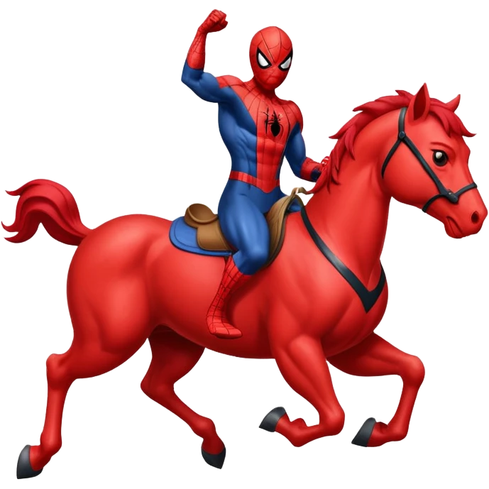 spiderman riding horse red emoji