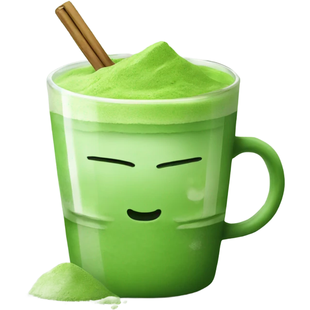 Matcha with glass cup emoji