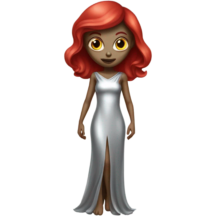 alien red female in silver dress emoji