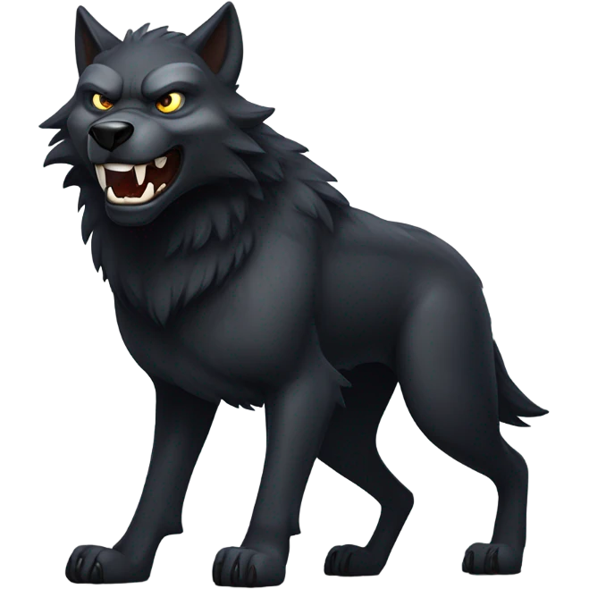 fierce black wolf emoji