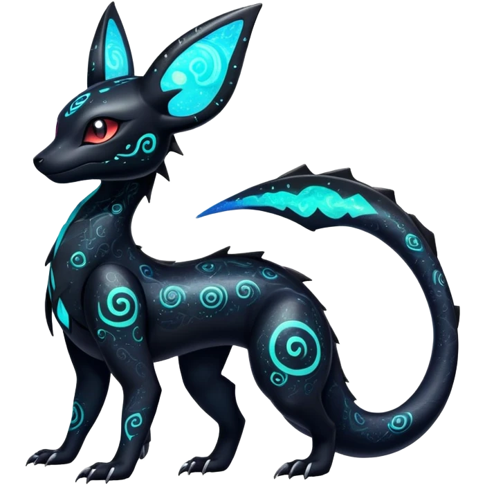 Nebulae Salandit-Umbreon-Fakémon-hybrid-creature (full body)  emoji