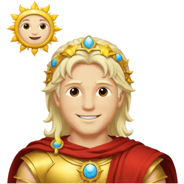 Apollo, Sun God from Rome Mythology with long platinum blonde hair, pale yellow outfit emoji