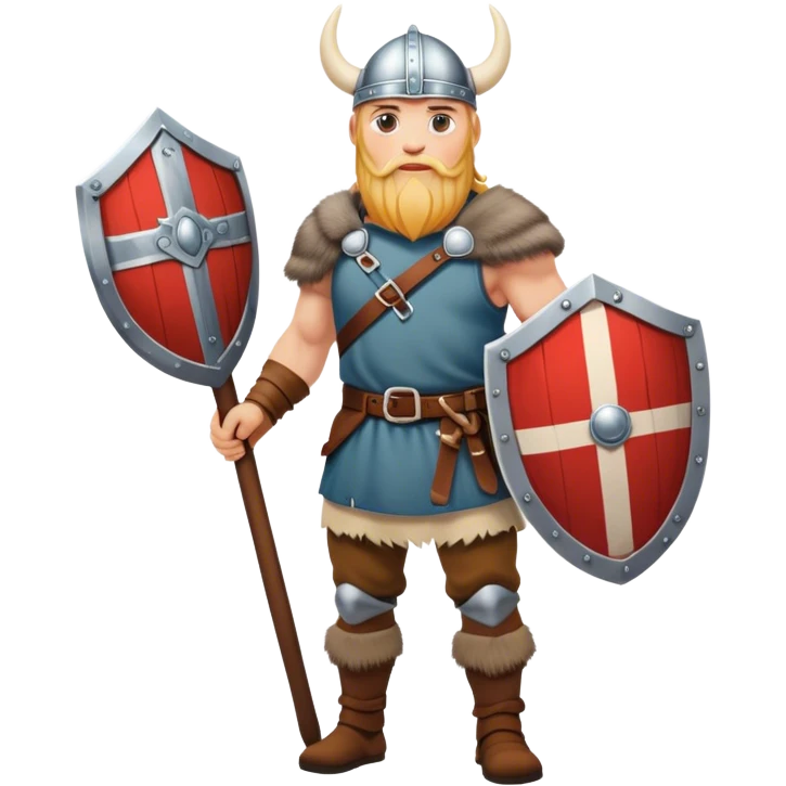 full-length Norwegian Viking with shield emoji