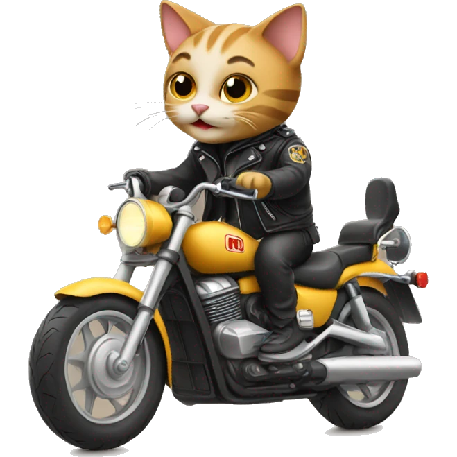 Cat riding motorcycle emoji
