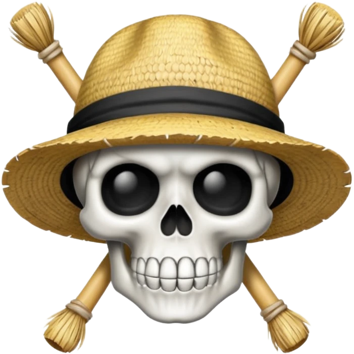 Luffy straw hat logo but.his head is a skull emoji