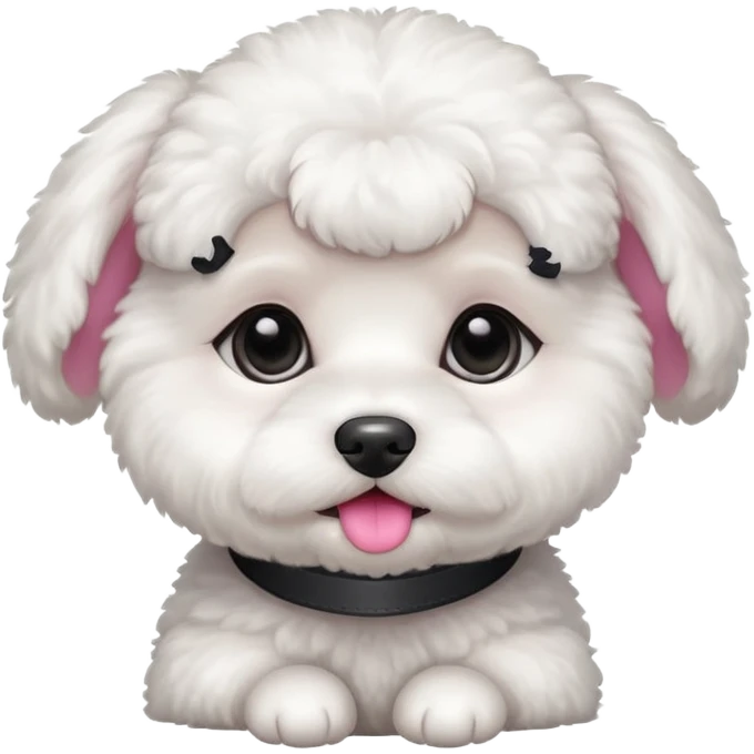 white baby Bichon Frise only face  emoji
