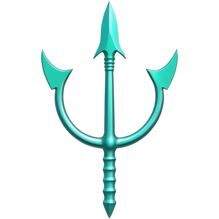 green aqua coloured trident emoji