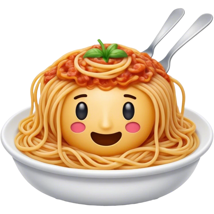Cinematic realistic emoji depicting a dish of spaghetti emoji