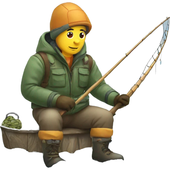winter fishing snow emoji