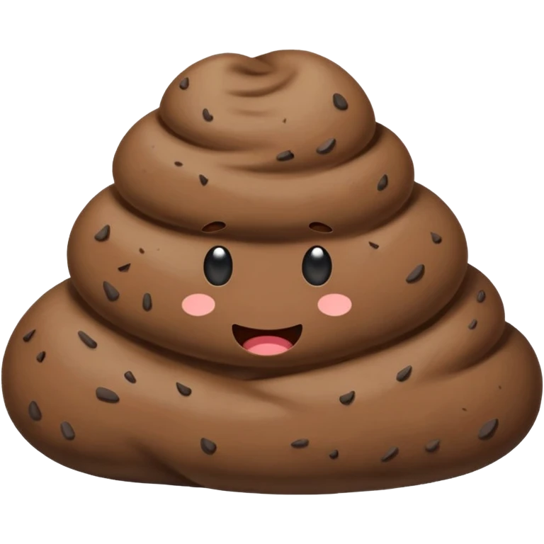 a pile of poop and a rock side by side, simple emoji style emoji