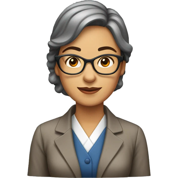 MUJER PROFESORA CASTAÑA SIN LENTES emoji