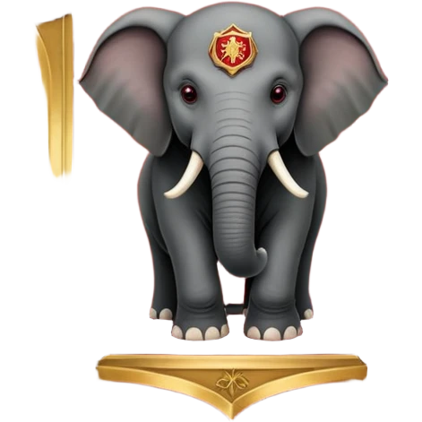 Republican Party elephant but in a Game Of Thrones Intro Sigil Form - in a square picture frame in Republican Party colors (red) emoji