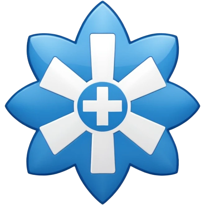 blue medical star of life symbol emoji