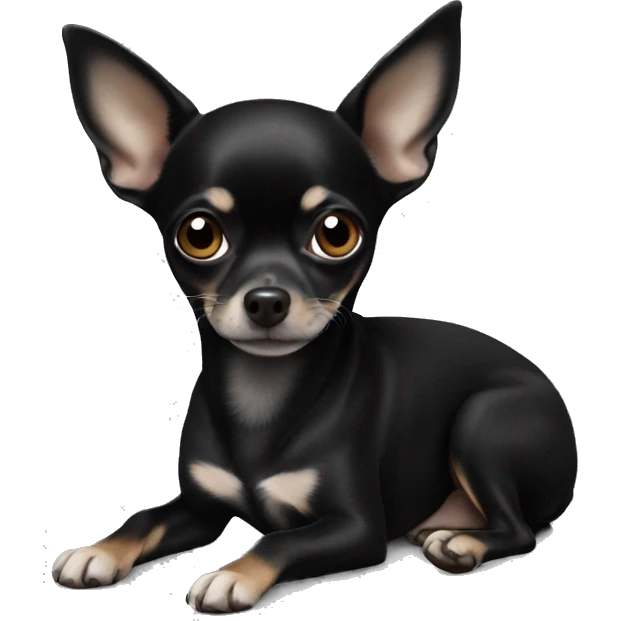 Black chihuahua laying emoji