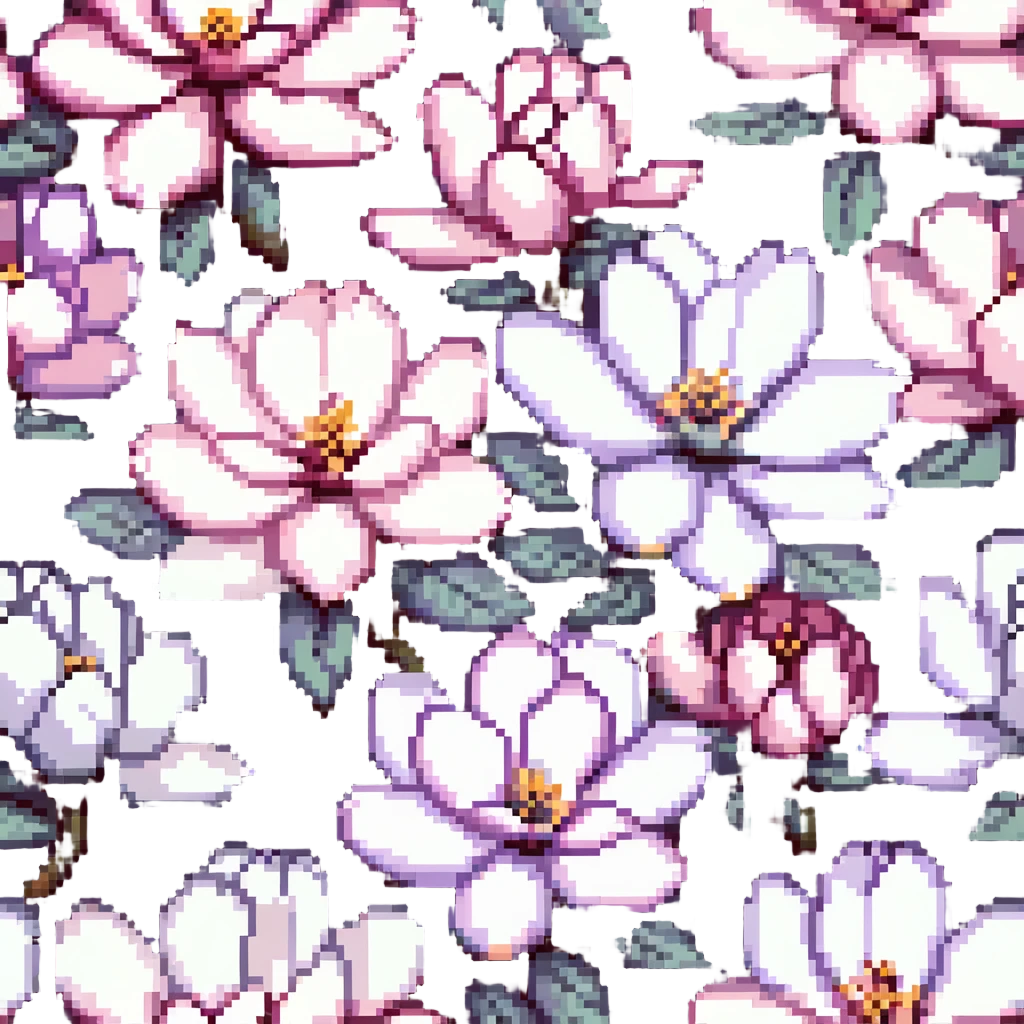 close-up of blooming magnolia flower with soft overlapping petals in shades of white pink and a hint of purple against a blurred natural background emoji
