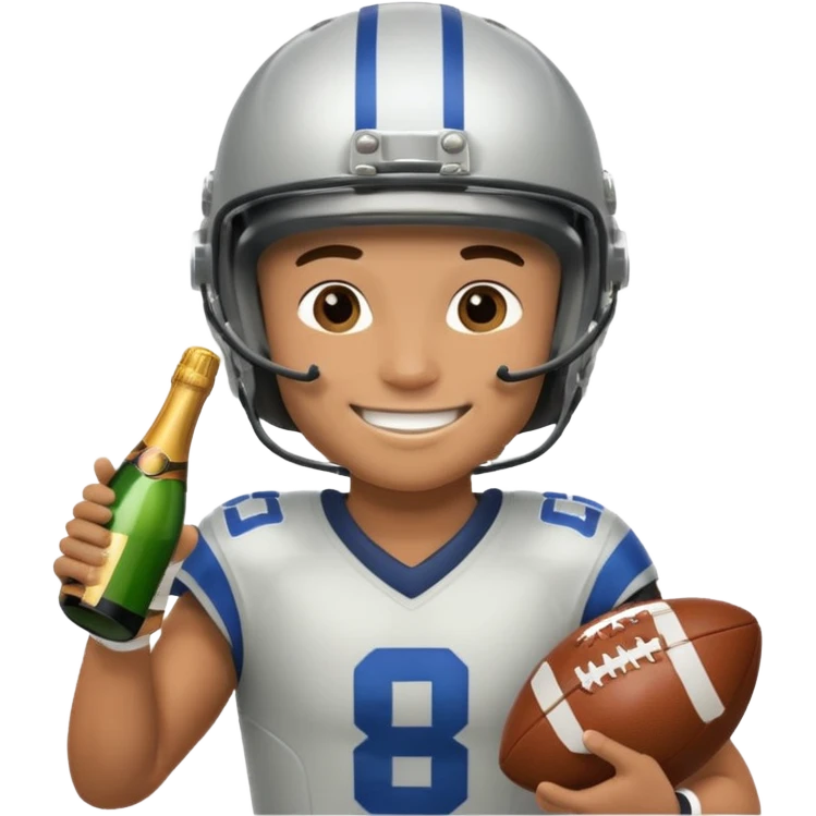 football player with champagne emoji