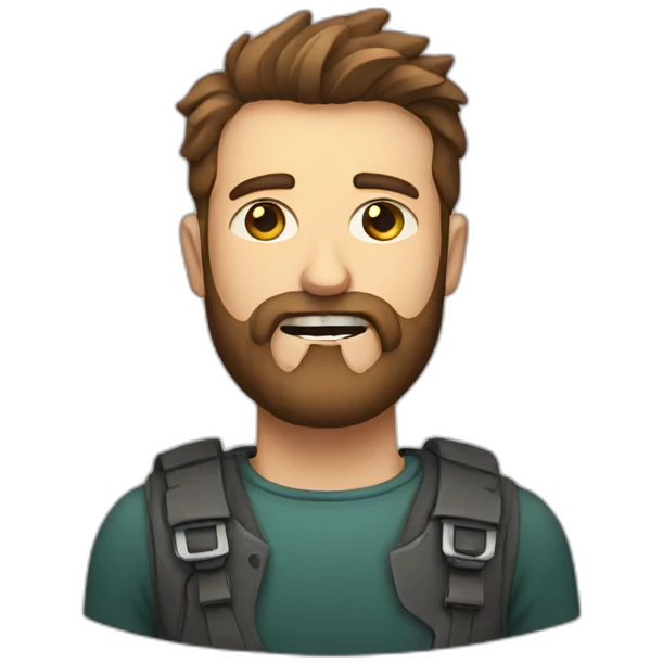 man with a beard and a broken tooth emoji
