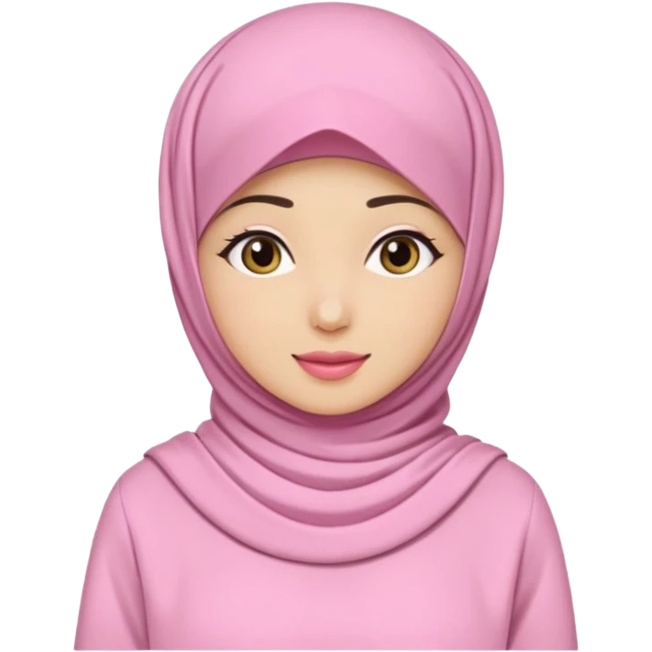 wanita hijab pink baju putih lagi cuci muka emoji