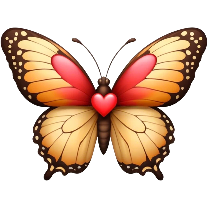 Butterfly with a heart emoji
