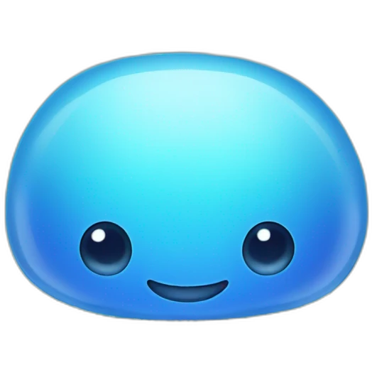 Happy light blue jellyfish emoji