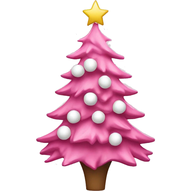 Pink Christmas tree with white decorations  emoji