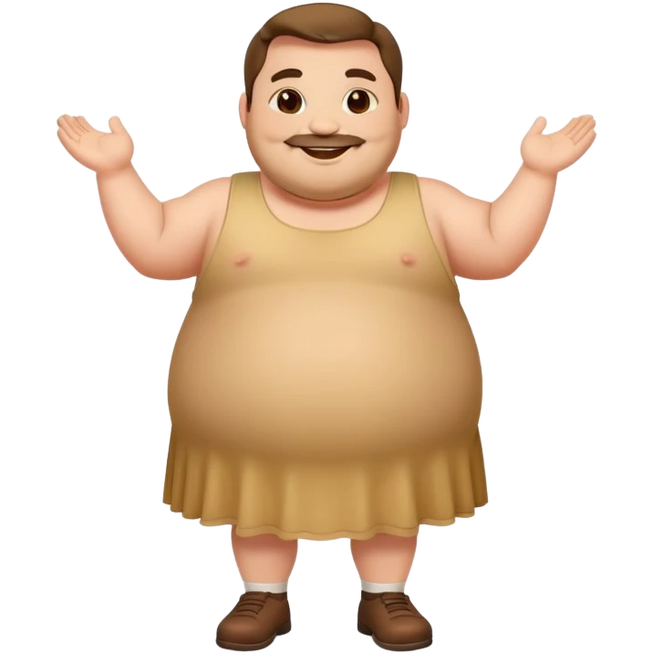 fat guy with a dress emoji