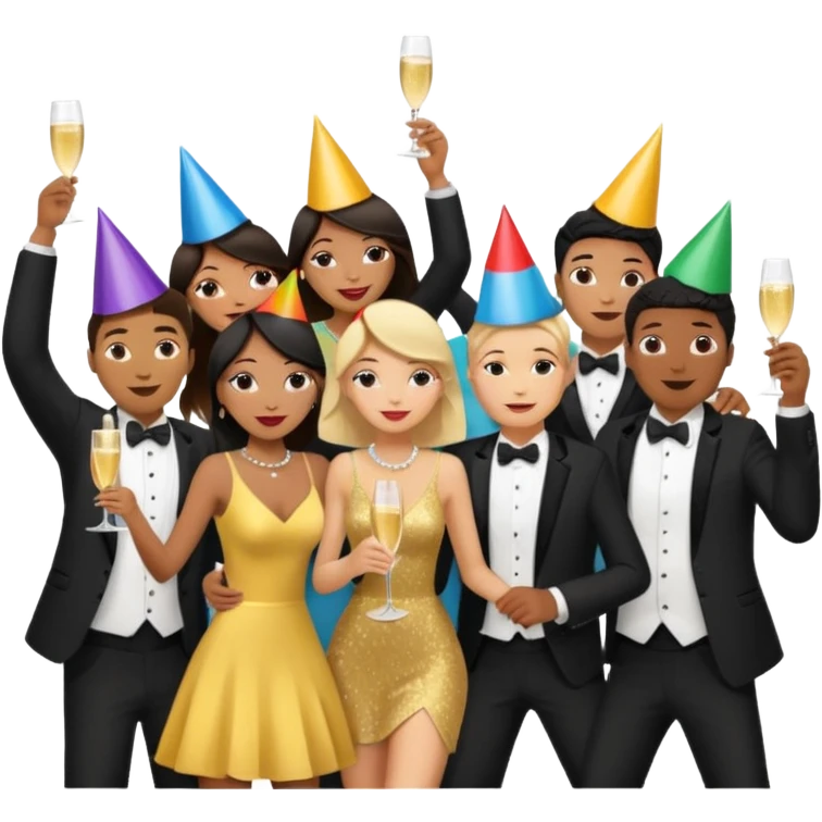 dancing party black  emoji