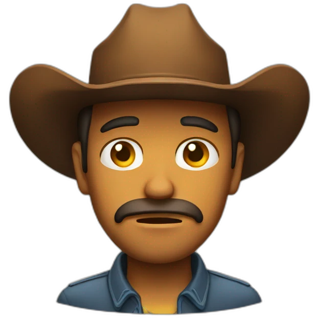 sad cowboy face emoji