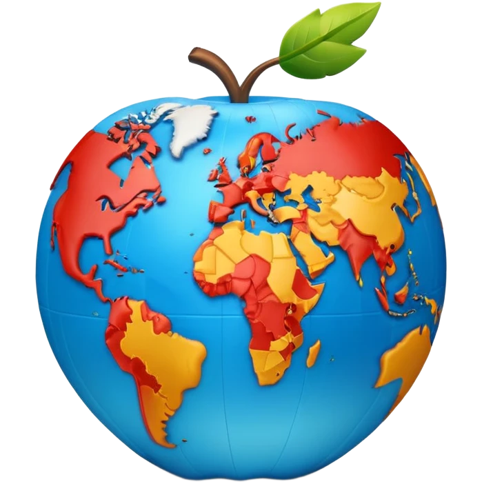 3D globe in Apple emoji style with Germany clearly marked in Europe and an arrow pointing from Germany to the USA in North America, smooth gradients, soft shadows, realistic 3D look, the word 'VPN' in a modern, bold, sans-serif font, no other text, suitable for Instagram Reel emoji