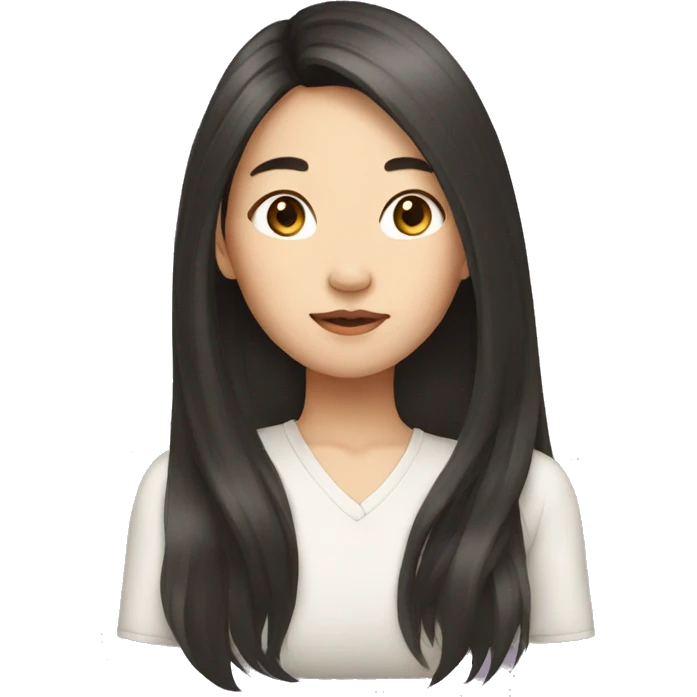 asian girl with long hair emoji